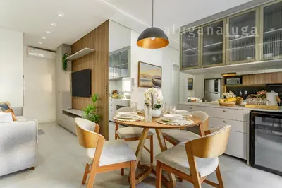 A cozinha ou kitchenette de Aconchego e Lazer no Coração de Itapema