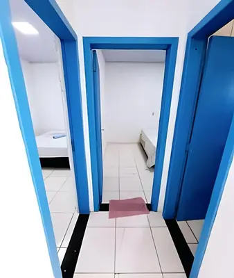 Uma cama ou camas num quarto em Apartamento econômico para até 4 Apto Econômico para 4 pessoas - Completopessoas, totalmente equipado