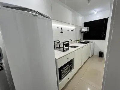 A cozinha ou kitchenette de 1-Apto 1 dorm Barra Sul com VAGA