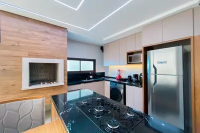 A cozinha ou kitchenette de Praia de Palmas - Vista Mar - Torre B - Novo - 0484