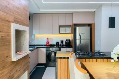 A cozinha ou kitchenette de Praia de Palmas - Vista Mar - Torre B - Novo - 0484