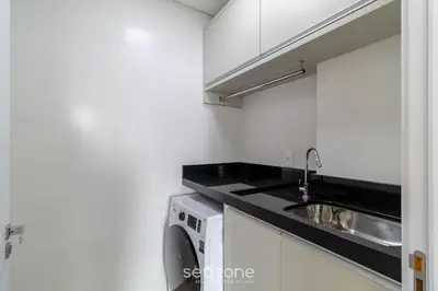 A cozinha ou kitchenette de Apto Novo a 150m da Praia de Pereque CLE1202