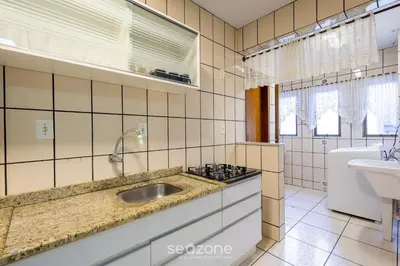 A cozinha ou kitchenette de Apto Beira-Mar c/ Vista p/ Praia VTE0301