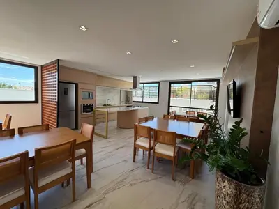 A cozinha ou kitchenette de Apto em Home Club com vista para piscina - 550m do mar