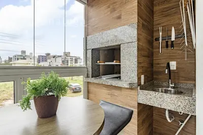 Uma varanda ou terraço em Apartamento TOP a 500m da praia