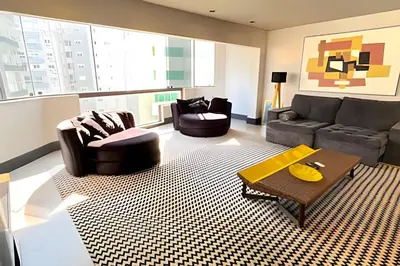 Uma área de estar em ASA | Apto de Alto Padrão | Ed à Beira Mar |Design