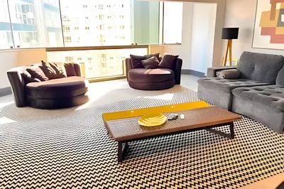 Uma área de estar em ASA | Apto de Alto Padrão | Ed à Beira Mar |Design