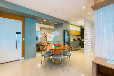 A cozinha ou kitchenette de Apto retrô na Praia de Palmas - 0184