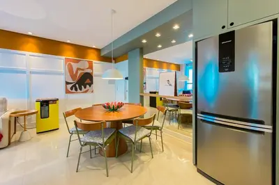 A cozinha ou kitchenette de Apto retrô na Praia de Palmas - 0184
