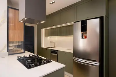 A cozinha ou kitchenette de Apto Garden na Praia de Palmas - 0185