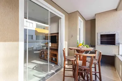A cozinha ou kitchenette de Apartamento Aconchegante na Praia de Bombas