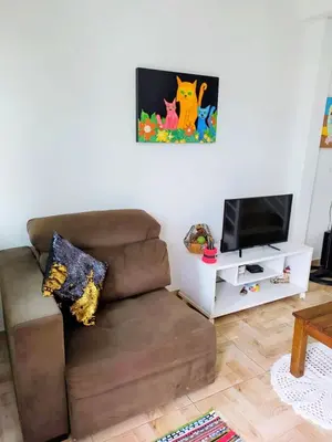Uma televisão e/ou sistema de entretenimento em cod 138 Apartment townhouse Bombas Beach