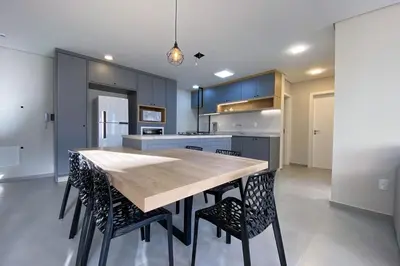 A cozinha ou kitchenette de Apto térreo garden com jacuzzi privativa - 0488