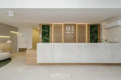A planta de Studio c/ churrasqueira a 220m da Praia SFR0302