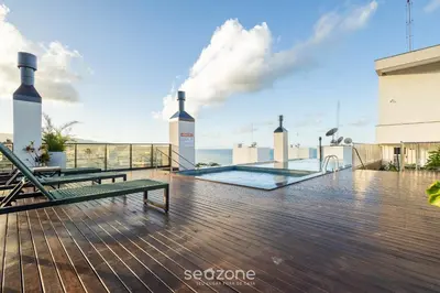 A piscina em ou perto de Studio c/ churrasqueira a 220m da Praia SFR0302