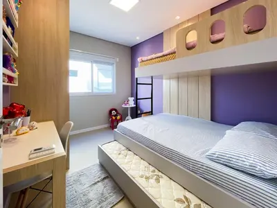 Uma cama ou camas num quarto em Apto a Poucos Passos da Praia de Palmas - 0300