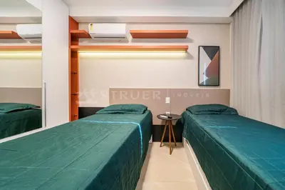 A planta de Terrazo 407A - Apto 2 quartos em condomínio de luxo à 300 metros da Praia de Bombas