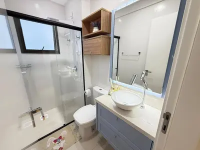 Uma casa de banho em Cód 110 - Apartamento espetacular à 280m do mar