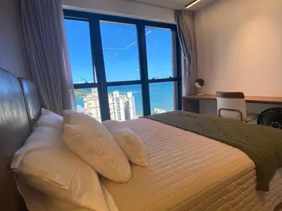 A planta de Flat c/ vista mar - 280m da praia