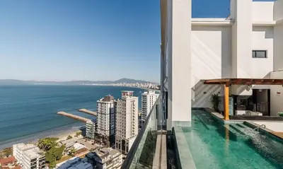 A planta de Flat c/ vista mar - 280m da praia