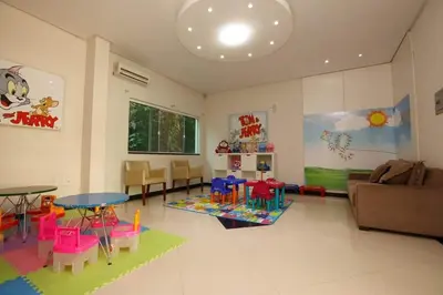 Uma área de estar em Apartamento em Bombinhas
