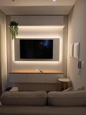 Uma área de estar em Flats New York Meia Praia Itapema