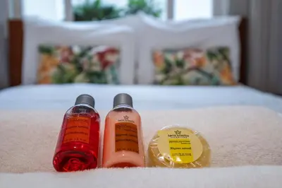 Uma cama ou camas num quarto em Mares e Flores de Bombinhas