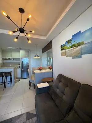 A cozinha ou kitchenette de Charmoso e confortável apê na praia de Palmas