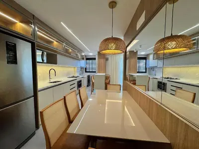 A planta de Oásis do Atlântico 301 B - Apartamento decorado com 3 dormitórios em um condomínio clube na Praia de Palmas.