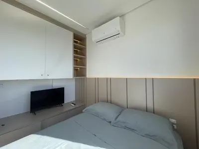 A planta de Oásis do Atlântico 301 B - Apartamento decorado com 3 dormitórios em um condomínio clube na Praia de Palmas.