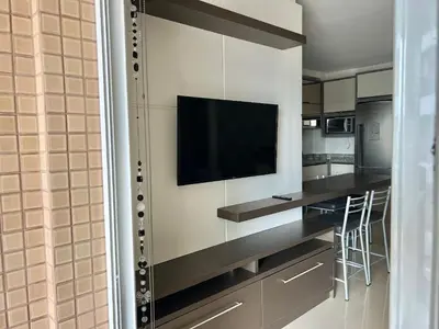 A cozinha ou kitchenette de Piscina vista mar! Apto na praia de Palmas - AE02J