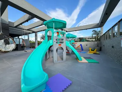 A planta de Flat com piscina aquecida em Bombas / SC