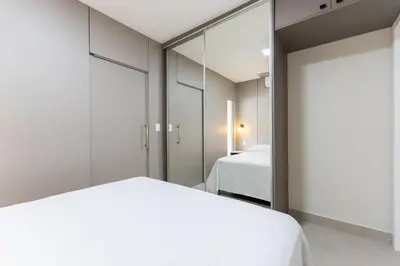 A planta de Flat com piscina aquecida em Bombas / SC