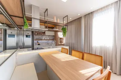 A planta de Apartamento 2 dormitórios com piscina Bombas / SC