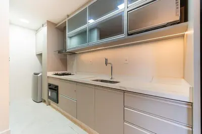 A planta de Excelente apartamento em Bombas com piscina