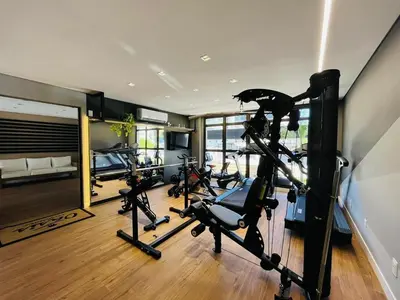 O centro de fitness e/ou as comodidades de fitness de Oásis do Atlântico 408 A - Apartamento vista mar na praia de palmas