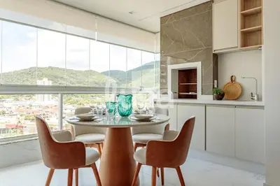 A planta de Praia & Conforto – Apto 350m da praia