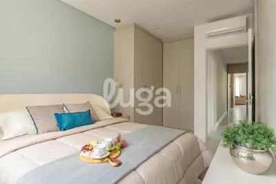 A planta de Praia & Conforto – Apto 350m da praia