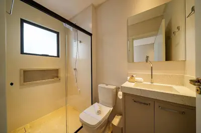 A planta de Canto da Amoreira 203 - Apartamento Duplex - Vista para o Mar - Canto Grande - Bombinhas