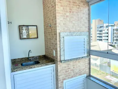 A cozinha ou kitchenette de Lindo! Apto com piscina no condomínio - AE03J
