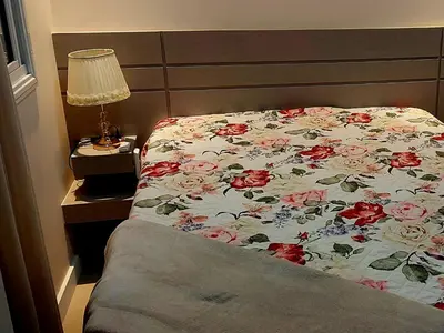 Uma cama ou camas num quarto em Apto Confortável em Palmas