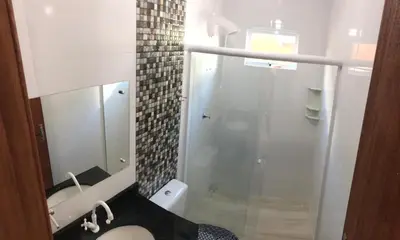 Uma casa de banho em Casa com Piscina em Bombinhas - Mariscal