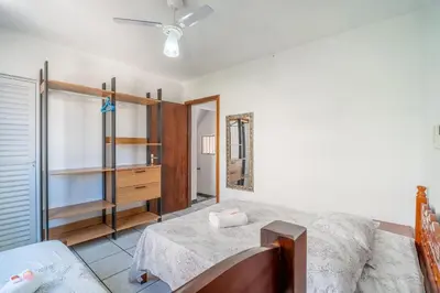Uma cama ou camas num quarto em Casa com 02 quartos 150m da praia