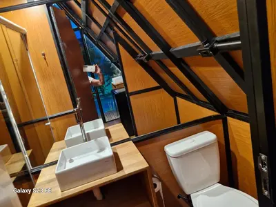 Uma casa de banho em Chalé Ecológico para 2 pessoas