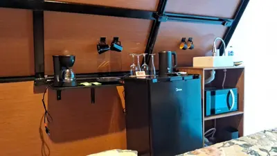 A cozinha ou kitchenette de Chalé Ecológico para 2 pessoas
