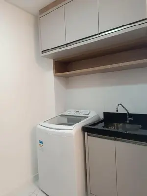 A cozinha ou kitchenette de Apto novo com vista pro mar