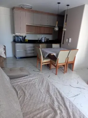 A cozinha ou kitchenette de Apto novo com vista pro mar