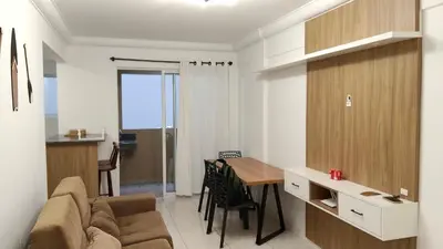 Uma área de estar em Apartamento no coração da praia de Bombas