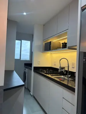 A cozinha ou kitchenette de Apto de 1 quarto em itapema