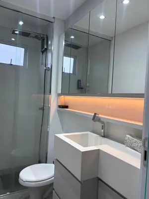 Uma casa de banho em Apto de 1 quarto em itapema